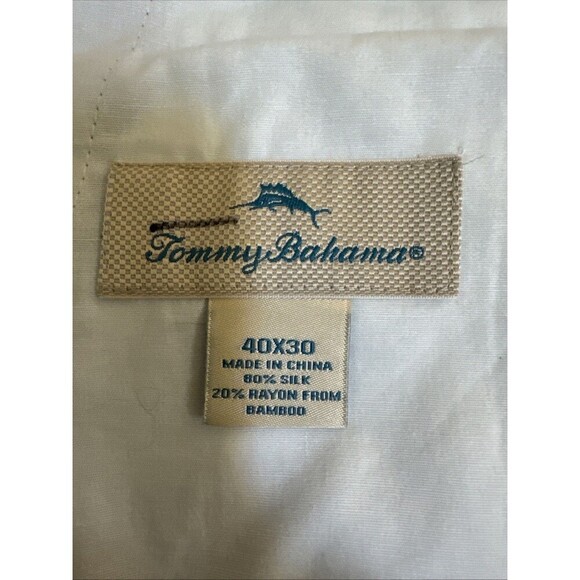 Tommy Bahama Pants Mens 40x30 Silk Pleated Chino Casual Straight Leg Soft Beach - Picture 5 of 10